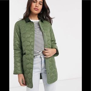 Barbour Erin Quilted Coat Bay Leaf Green Sz 4 NWT